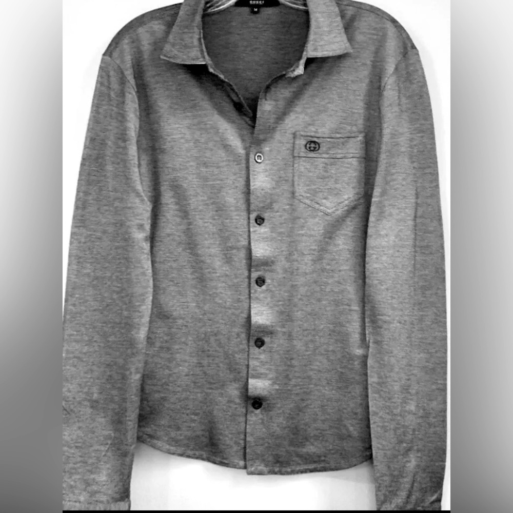 Gucci gray long sleeve button down Men’s shirt Size M